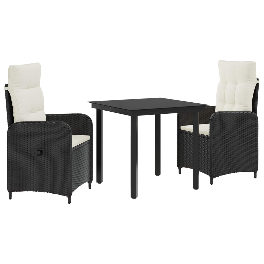 Sofa-Tischset mit Kissen mit Kissen 3 pcs Schwarz und Cremeweiß