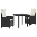 Sofa-Tischset mit Kissen mit Kissen 3 pcs Schwarz und Cremeweiß