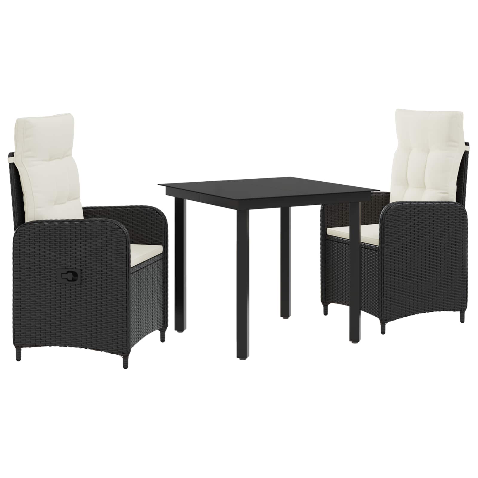 Sofa-Tischset mit Kissen mit Kissen 3 pcs Schwarz und Cremeweiß
