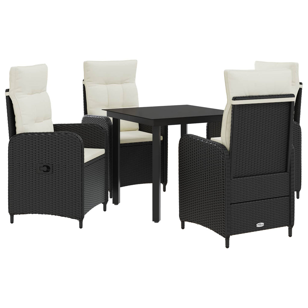 Sofa-Tischset mit Kissen mit Kissen 5 pcs Schwarz und Cremeweiß