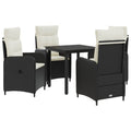 Sofa-Tischset mit Kissen mit Kissen 5 pcs Schwarz und Cremeweiß