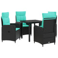 Sofa-Tischset 5 pcs PE Rattan und pulverbeschichteter Stahl