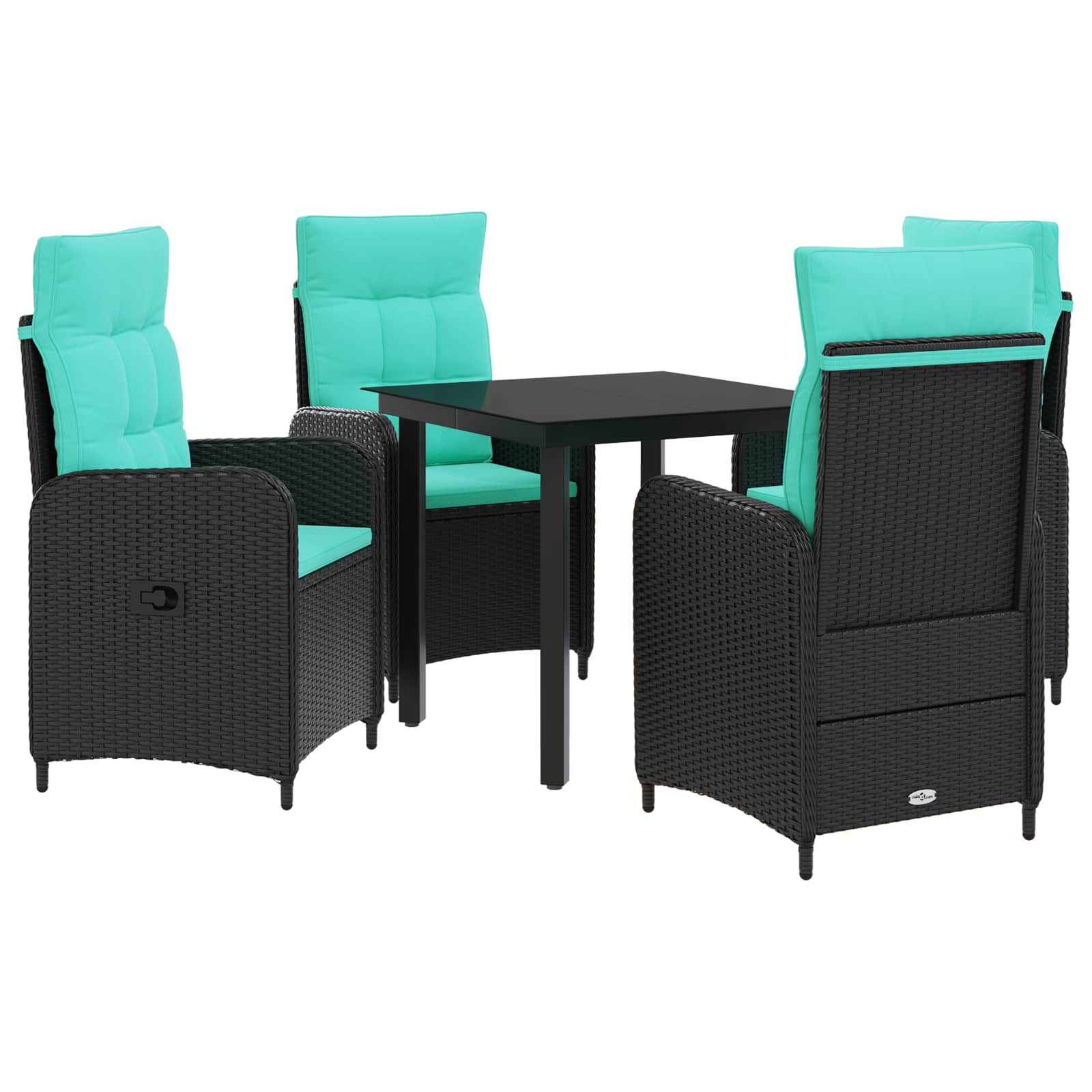 Sofa-Tischset 5 pcs PE Rattan und pulverbeschichteter Stahl