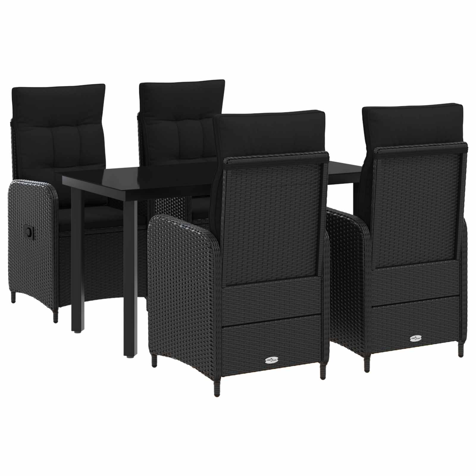 Sofa-Tischset mit Kissen mit Kissen 5 pcs Schwarz