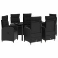 Sofa-Tischset mit Kissen mit Kissen 7 pcs Schwarz