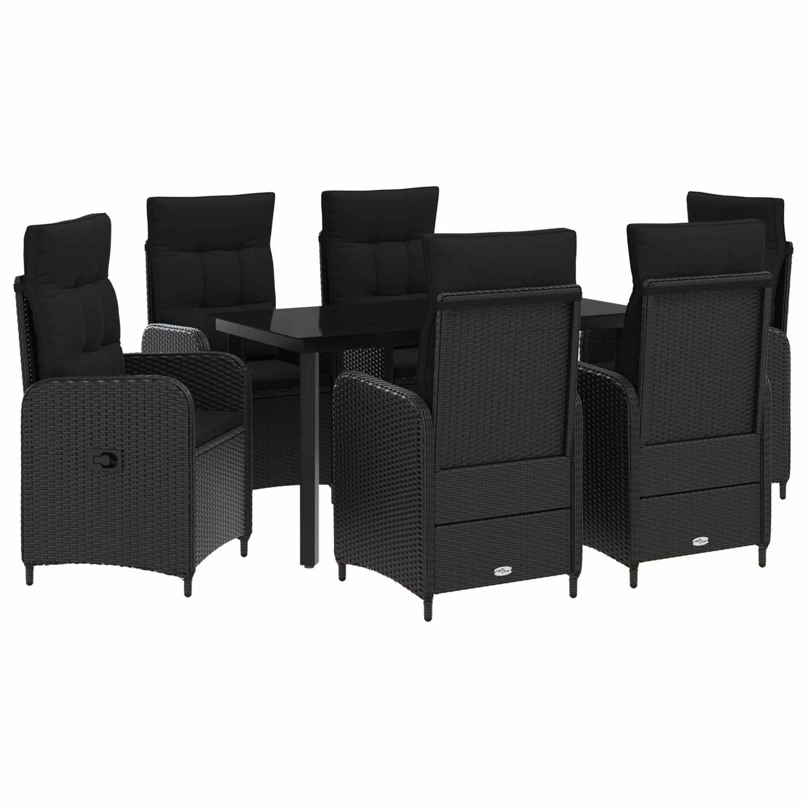 Sofa-Tischset mit Kissen mit Kissen 7 pcs Schwarz