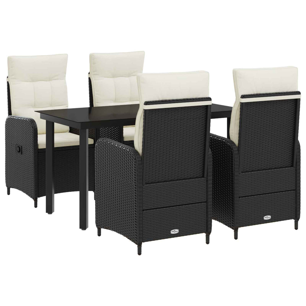 Sofa-Tischset mit Kissen mit Kissen 5 pcs Schwarz und Cremeweiß
