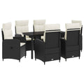 Sofa-Tischset mit Kissen mit Kissen 7 pcs Schwarz und Cremeweiß