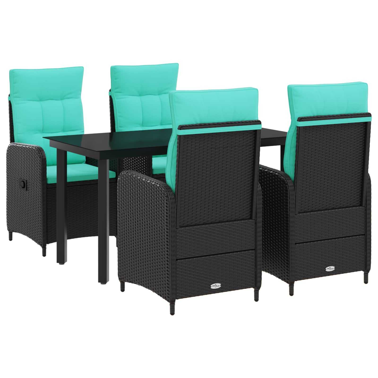 Sofa-Tischset 5 pcs PE Rattan und pulverbeschichteter Stahl