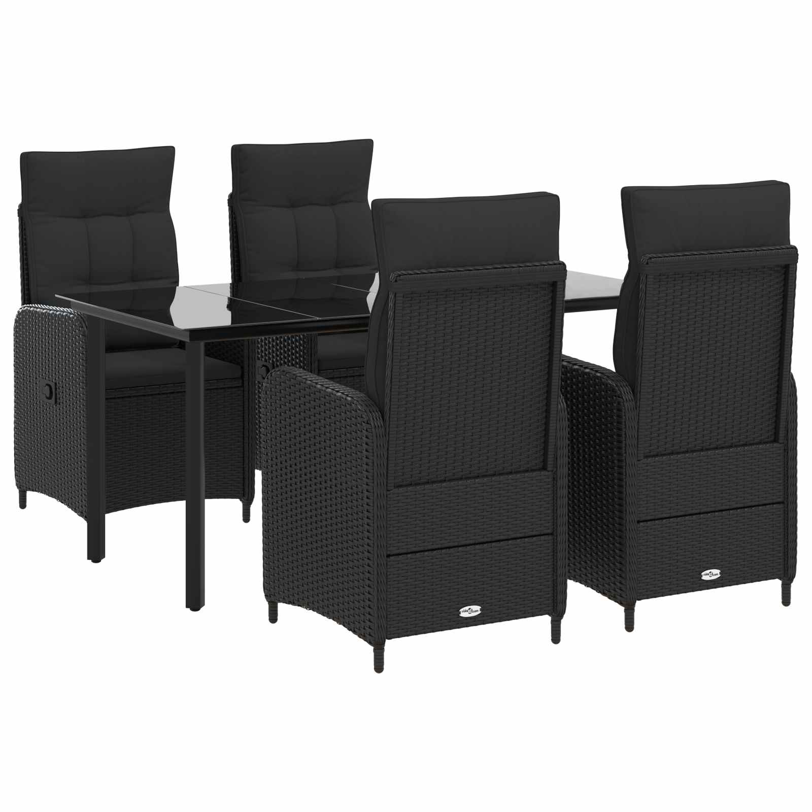 Sofa-Tischset 5 pcs PE Rattan und pulverbeschichteter Stahl
