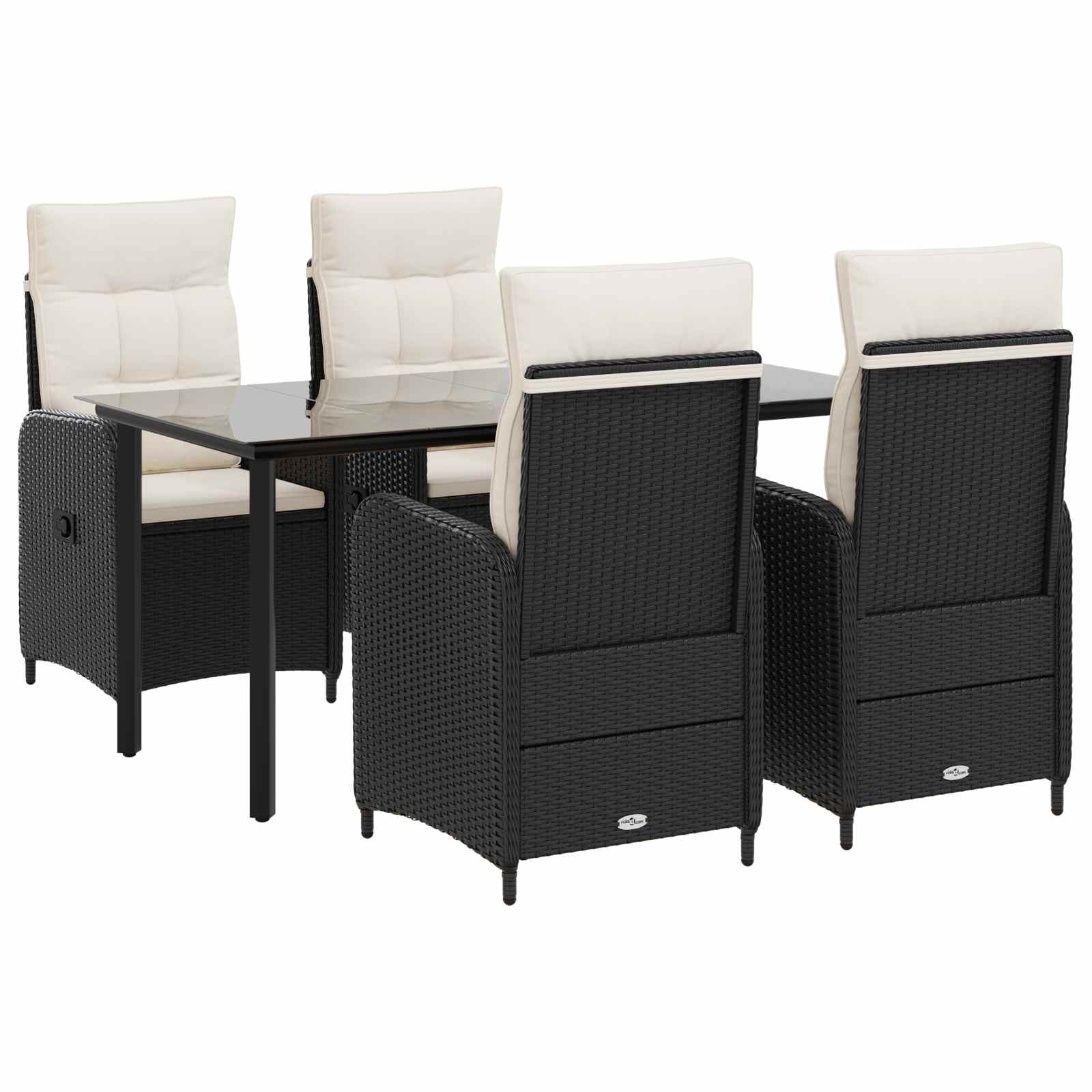 Sofa-Tischset 5 pcs PE Rattan und pulverbeschichteter Stahl