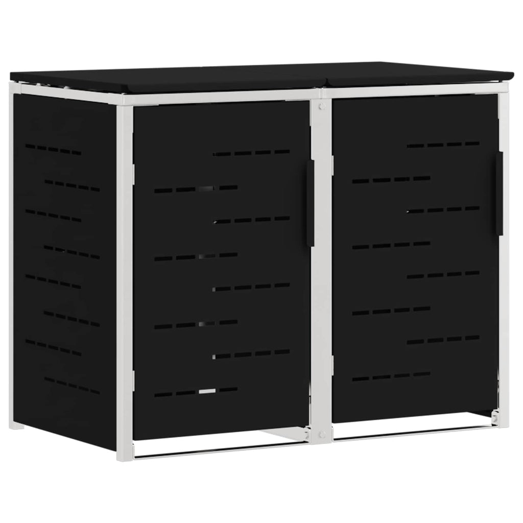 Mülltonnenbox for 2 Bins 240L Edelstahl Schwarz