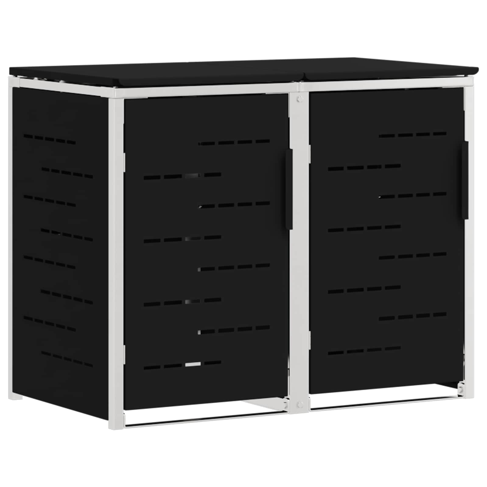 Mülltonnenbox for 2 Bins 240L Edelstahl Schwarz