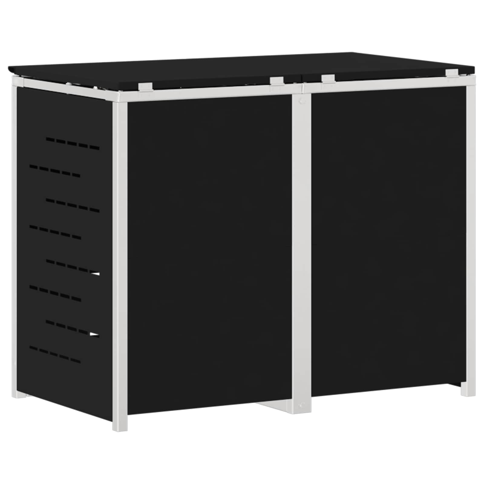 Mülltonnenbox for 2 Bins 240L Edelstahl Schwarz