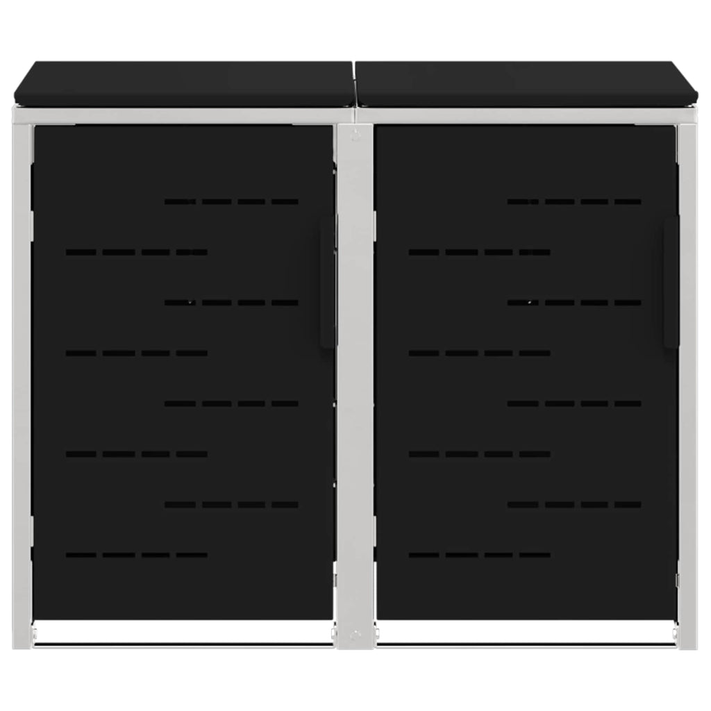 Mülltonnenbox for 2 Bins 240L Edelstahl Schwarz