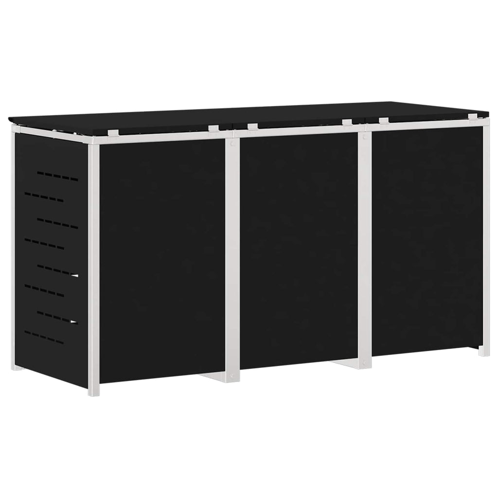 Mülltonnenbox for 3 Bins 240L Edelstahl Schwarz