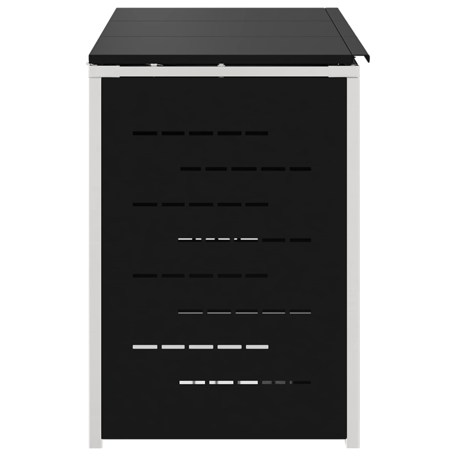 Mülltonnenbox for 3 Bins 240L Edelstahl Schwarz