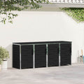 Mülltonnenbox for 4 Bins 240L Edelstahl Schwarz