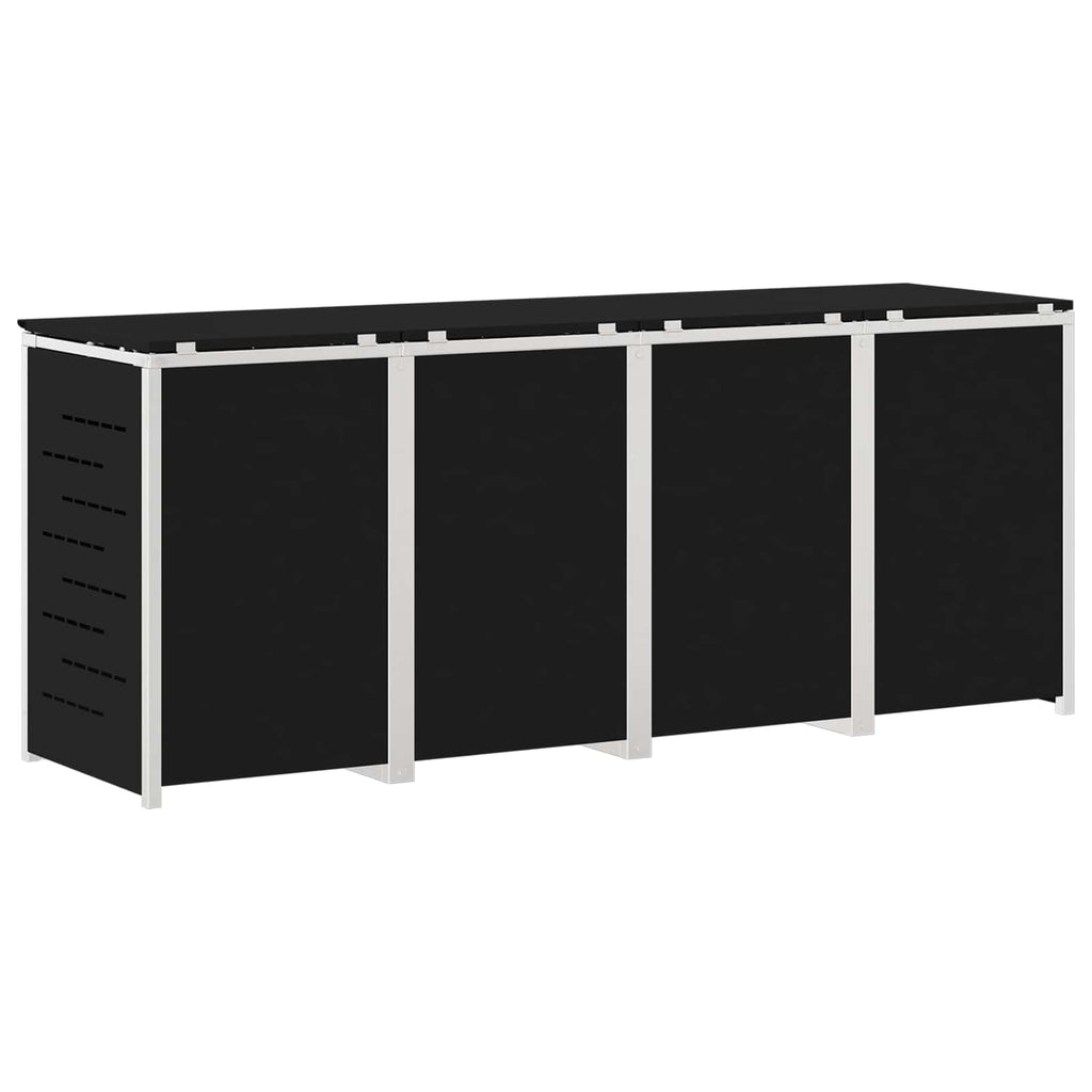 Mülltonnenbox for 4 Bins 240L Edelstahl Schwarz