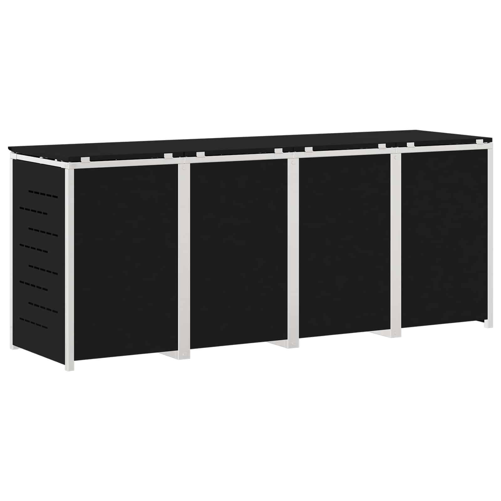 Mülltonnenbox for 4 Bins 240L Edelstahl Schwarz