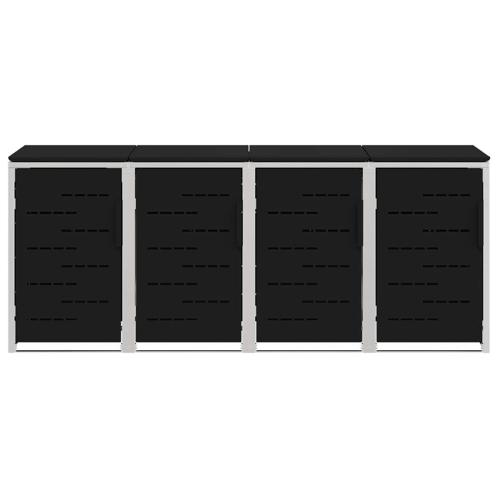 Mülltonnenbox for 4 Bins 240L Edelstahl Schwarz
