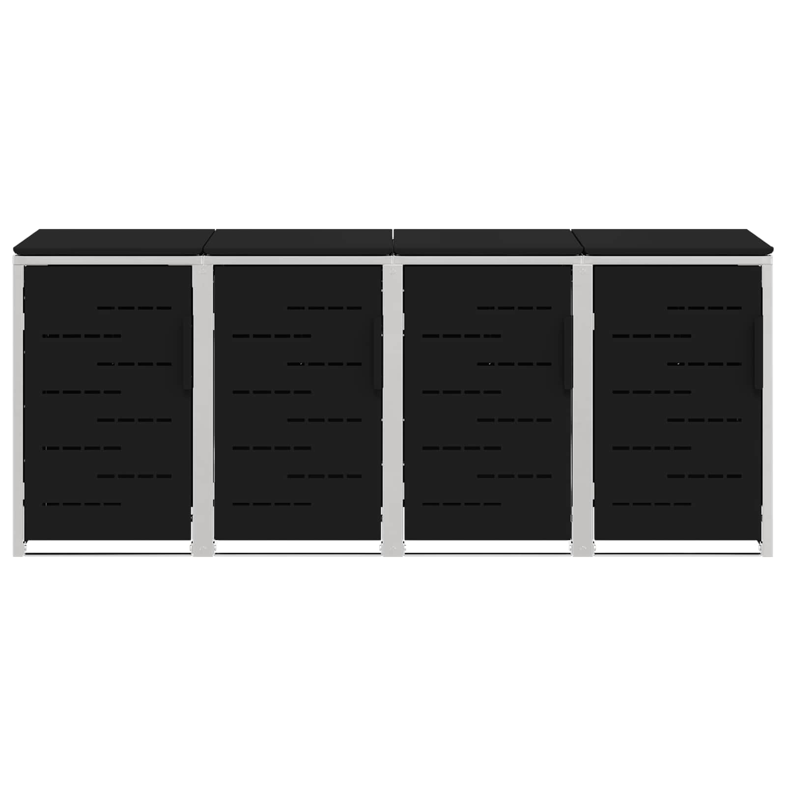 Mülltonnenbox for 4 Bins 240L Edelstahl Schwarz