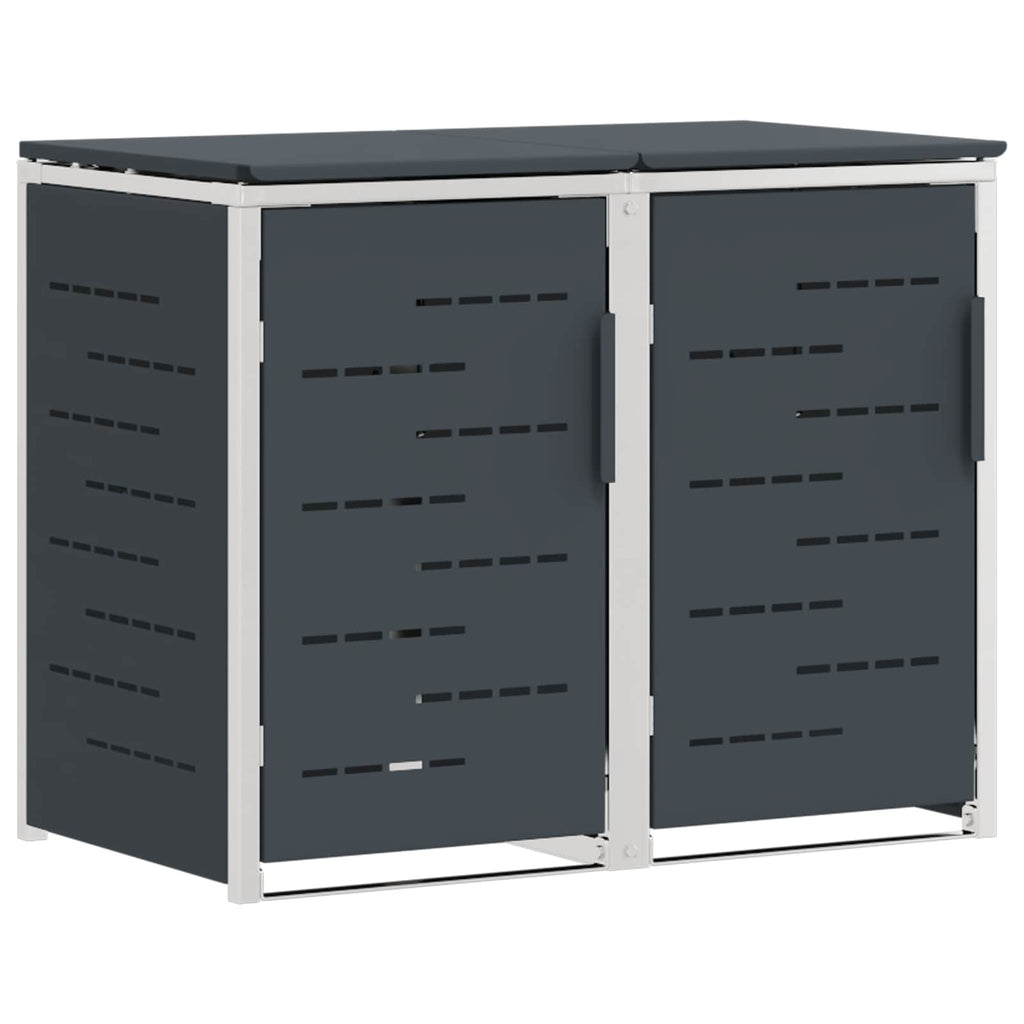 Mülltonnenbox for 2 Bins 240L Edelstahl Anthrazit