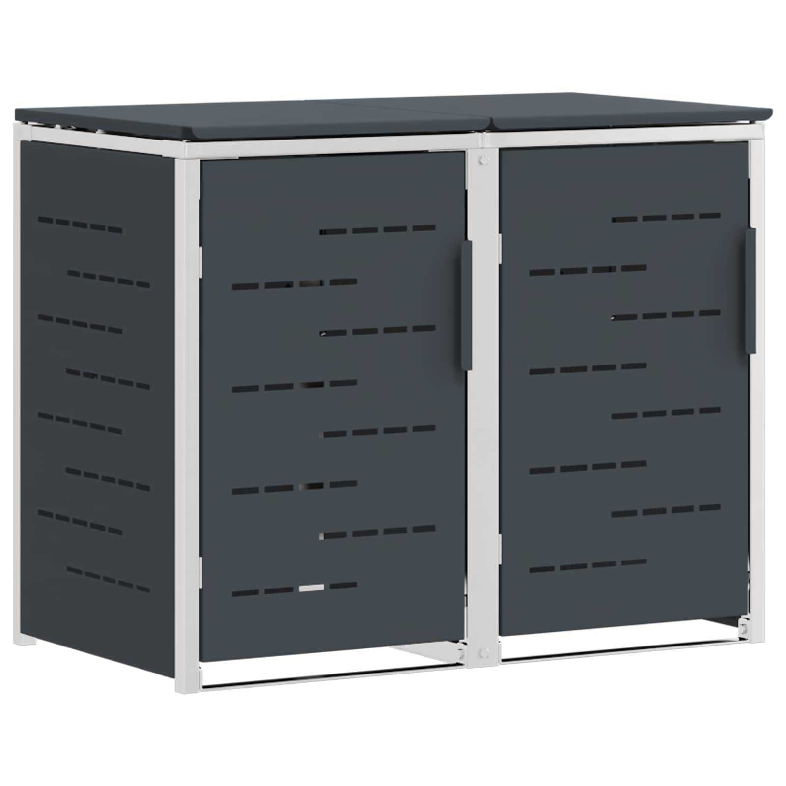 Mülltonnenbox for 2 Bins 240L Edelstahl Anthrazit