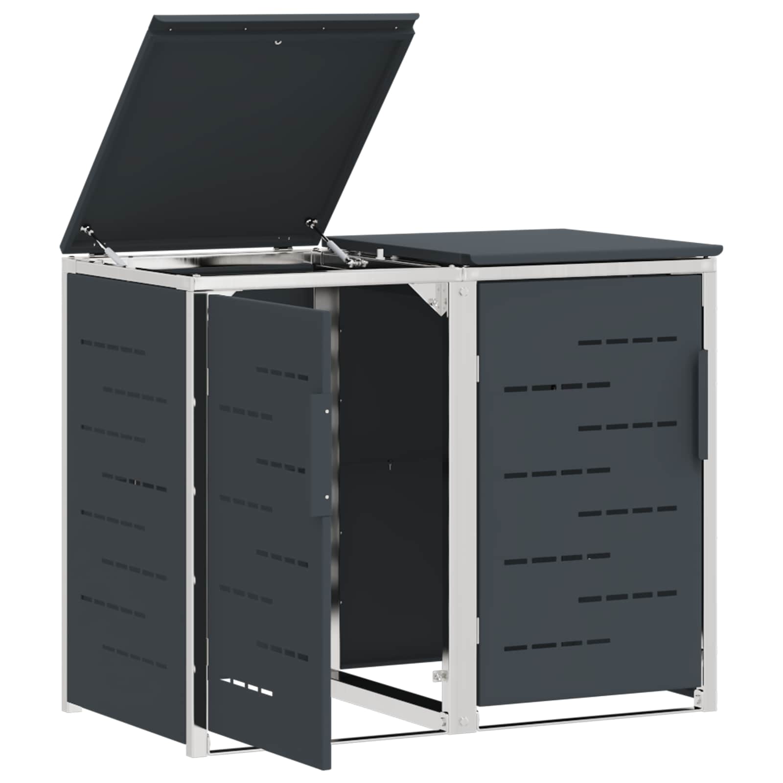 Mülltonnenbox for 2 Bins 240L Edelstahl Anthrazit