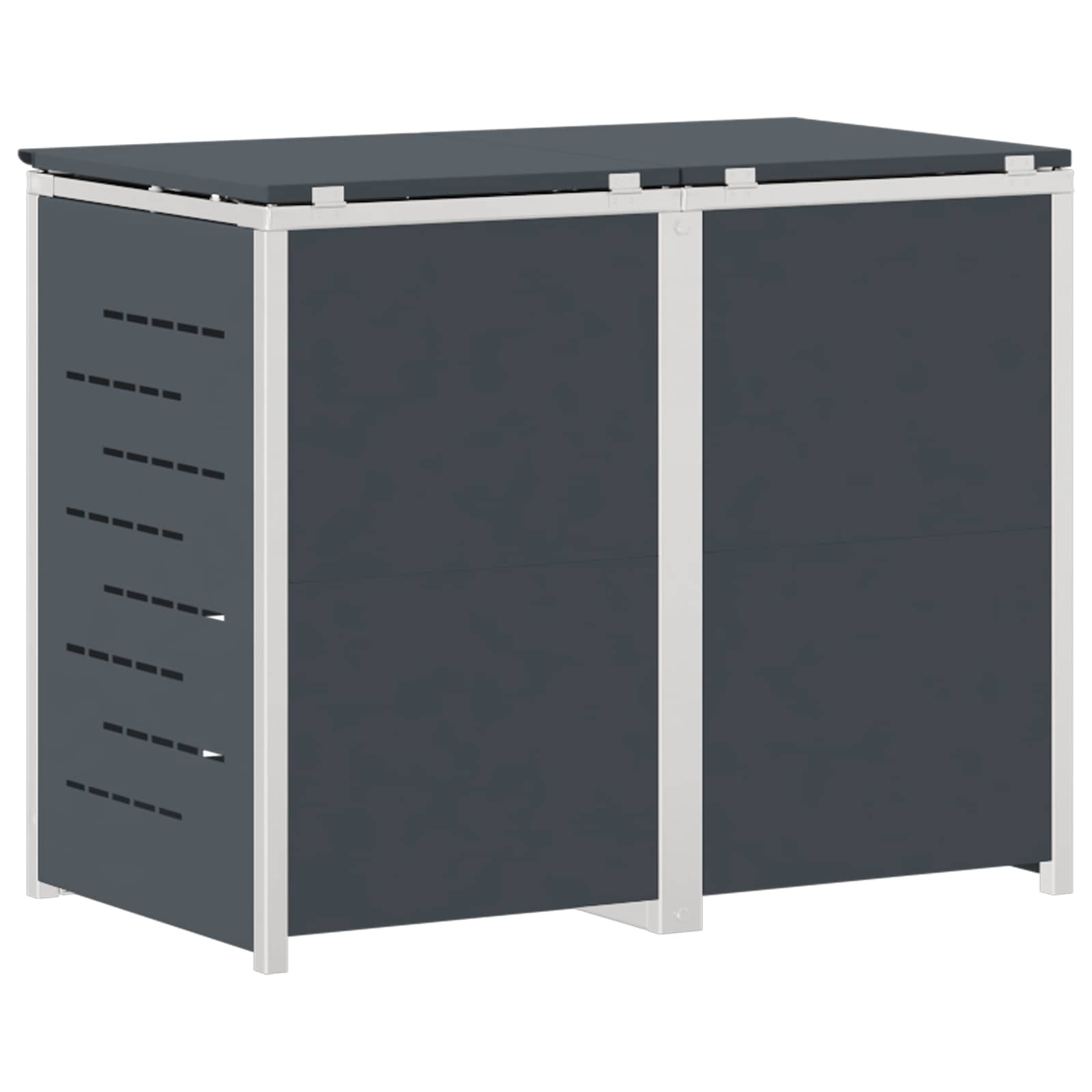 Mülltonnenbox for 2 Bins 240L Edelstahl Anthrazit