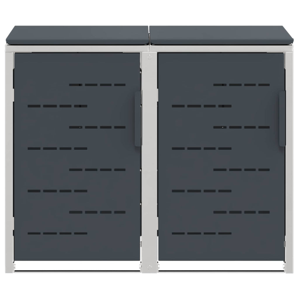 Mülltonnenbox for 2 Bins 240L Edelstahl Anthrazit