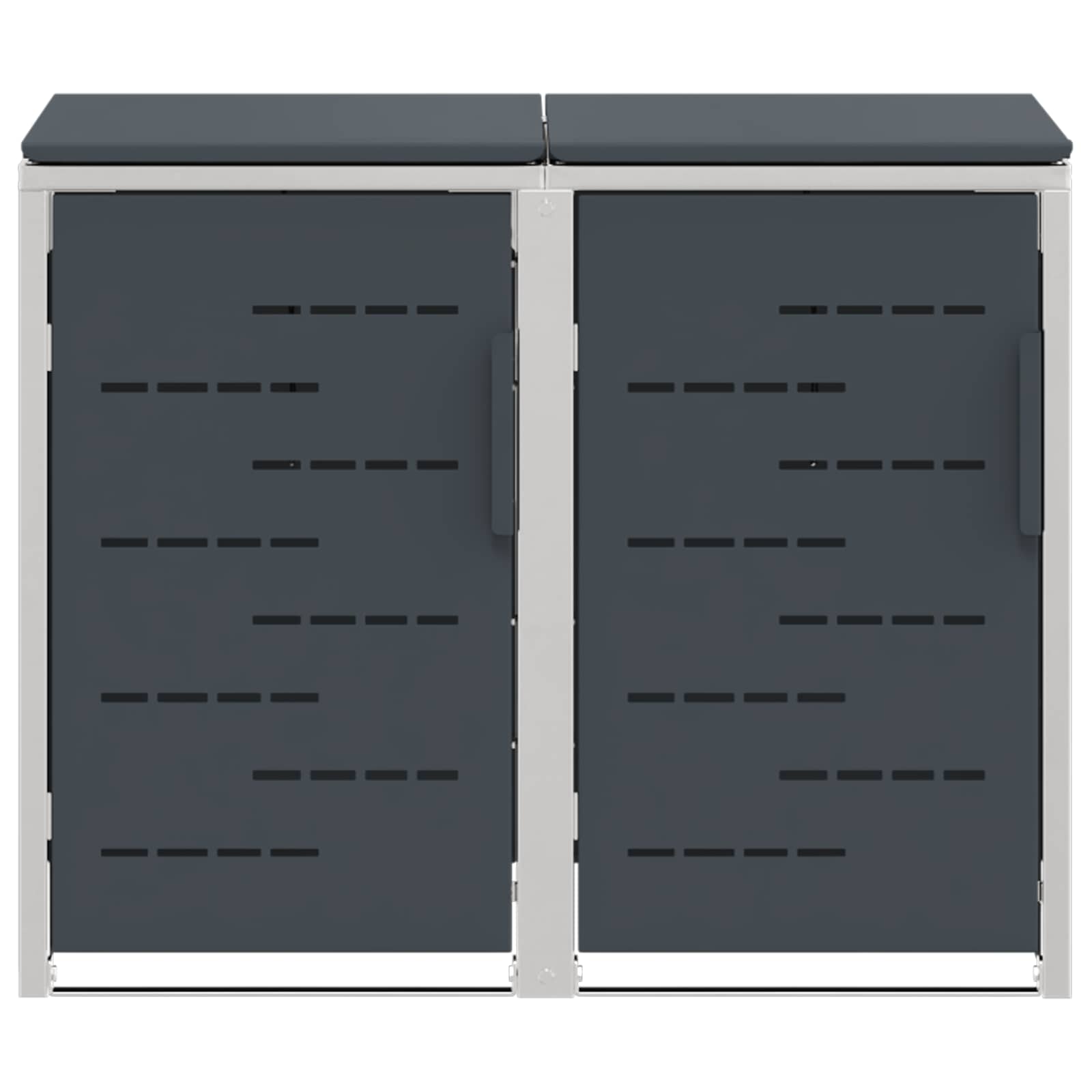 Mülltonnenbox for 2 Bins 240L Edelstahl Anthrazit
