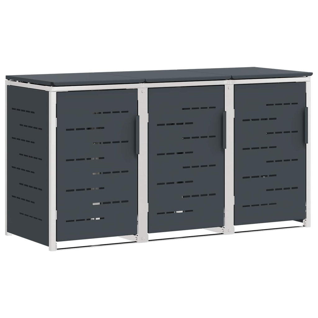 Mülltonnenbox for 3 Bins 240L Edelstahl Anthrazit