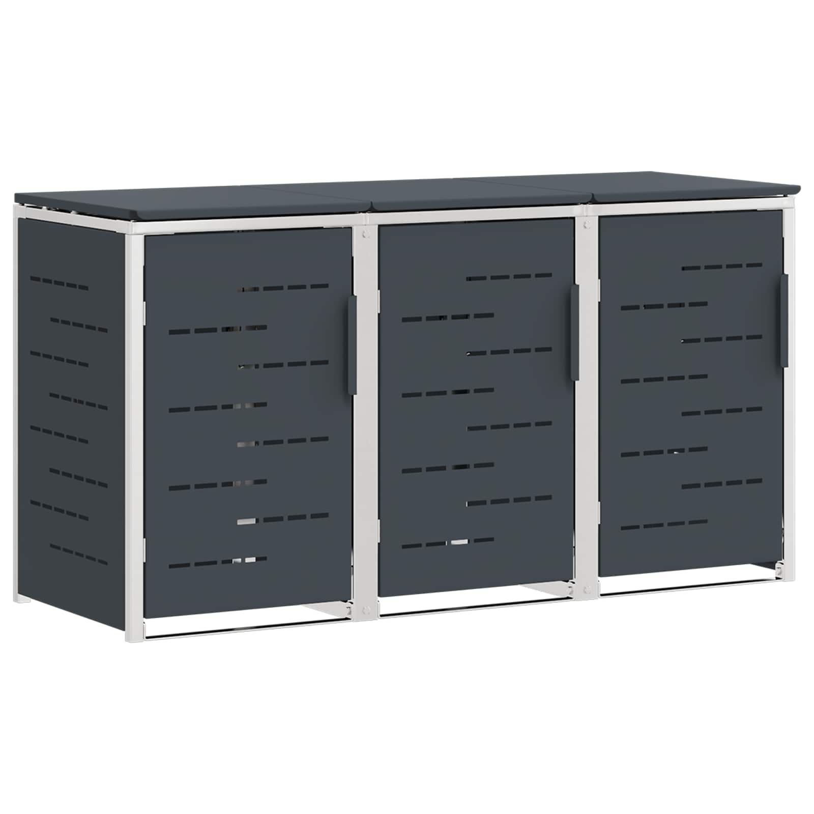 Mülltonnenbox for 3 Bins 240L Edelstahl Anthrazit