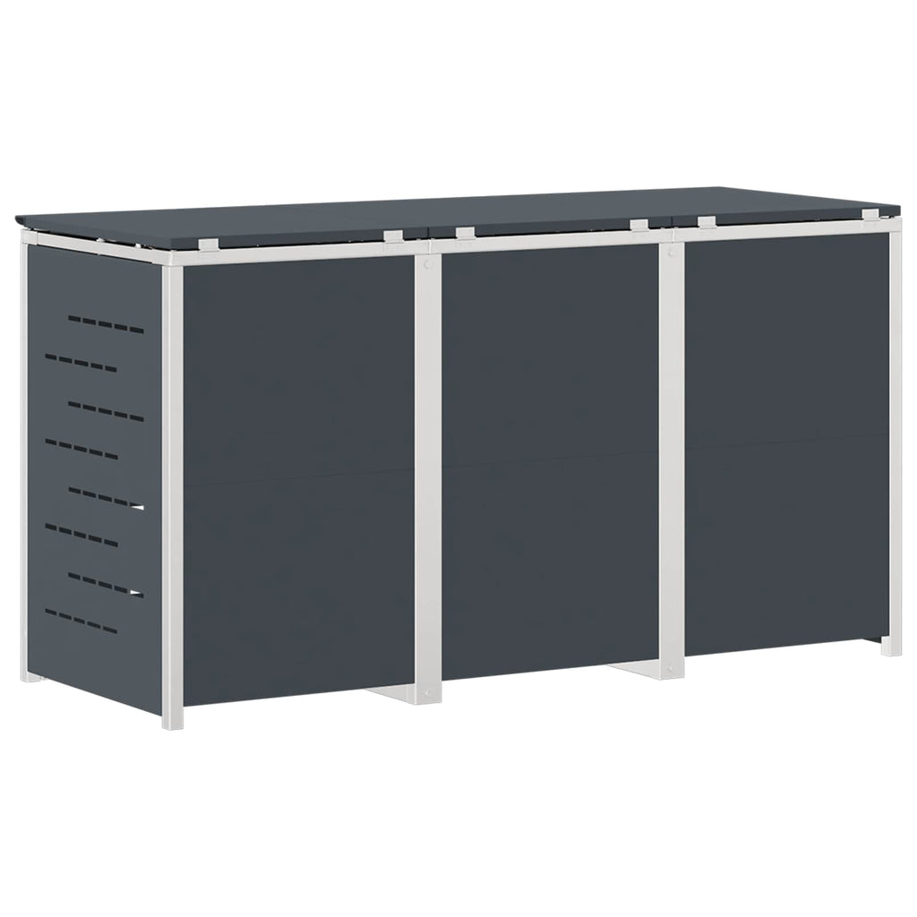 Mülltonnenbox for 3 Bins 240L Edelstahl Anthrazit