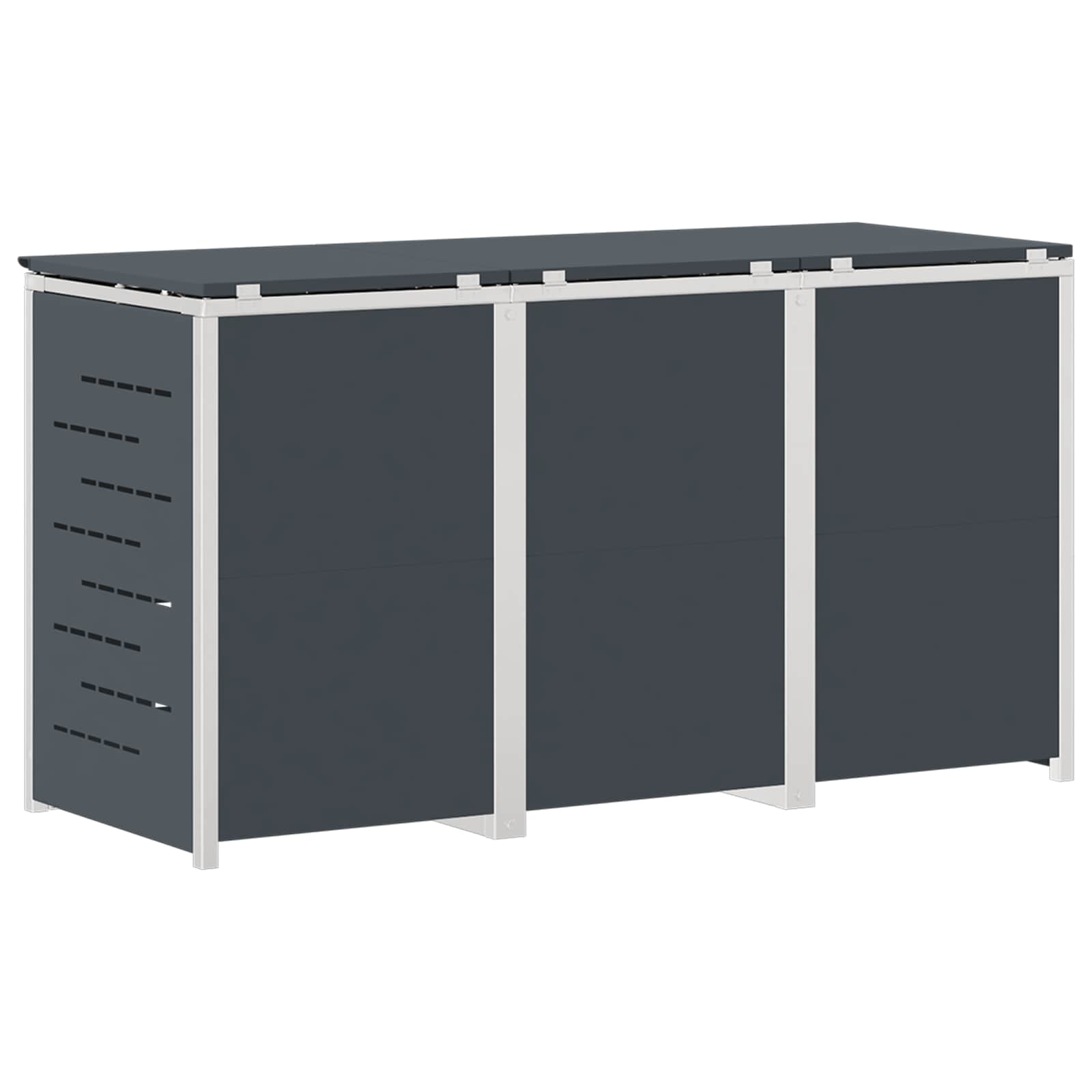 Mülltonnenbox for 3 Bins 240L Edelstahl Anthrazit