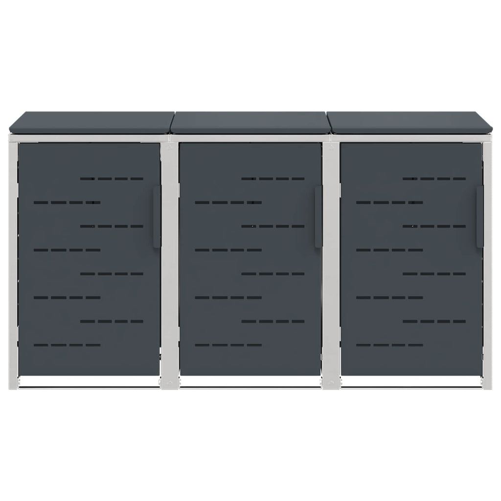 Mülltonnenbox for 3 Bins 240L Edelstahl Anthrazit