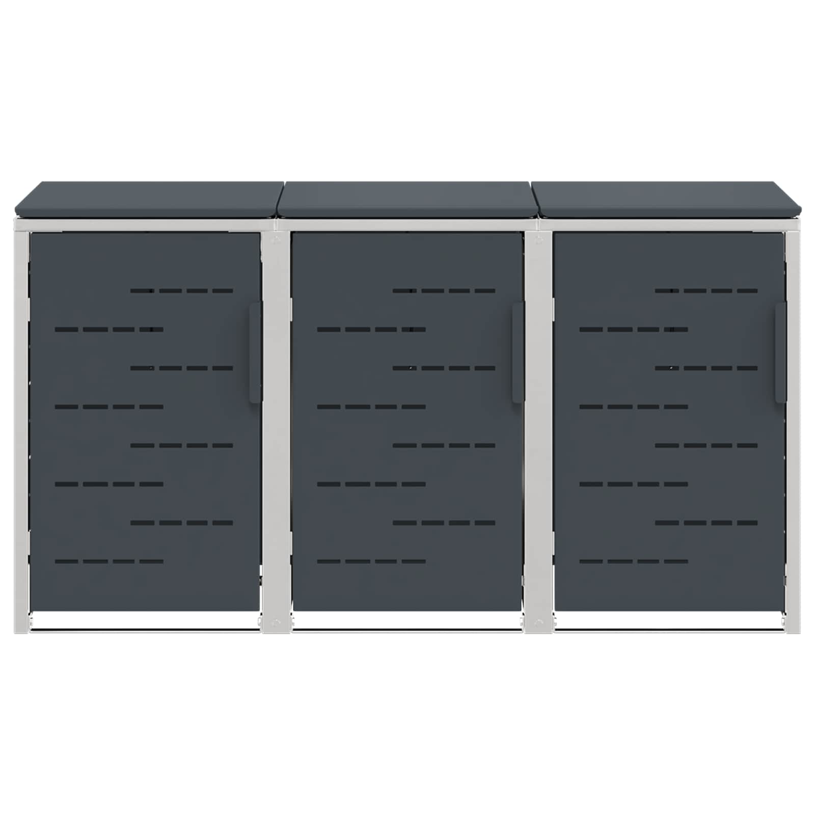Mülltonnenbox for 3 Bins 240L Edelstahl Anthrazit