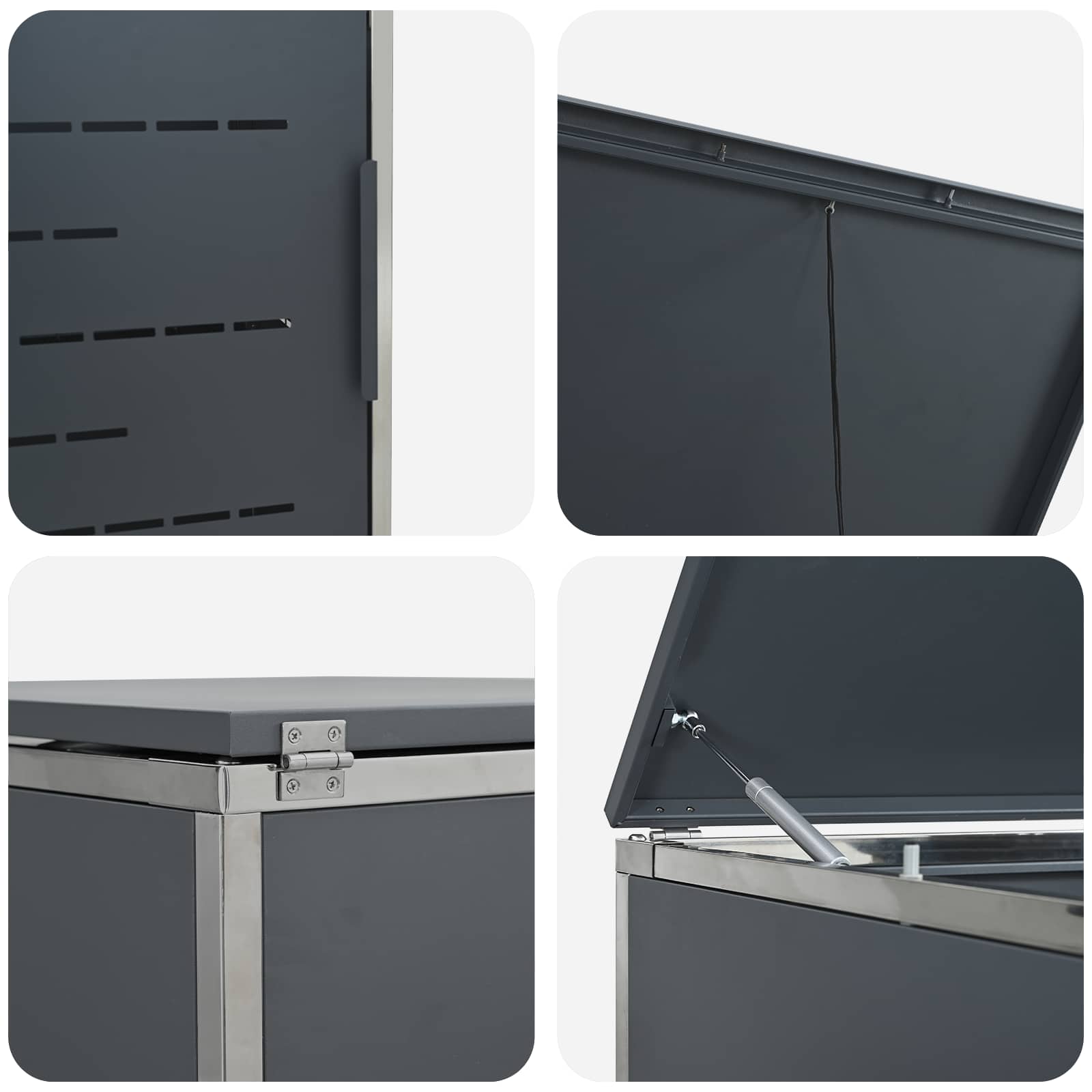 Mülltonnenbox for 4 Bins 240L Edelstahl Anthrazit