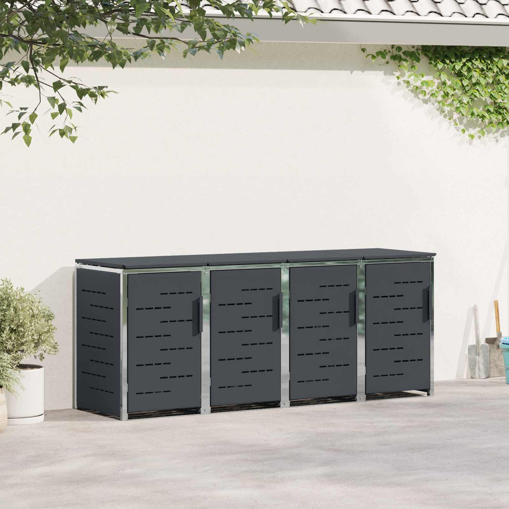 Mülltonnenbox for 4 Bins 240L Edelstahl Anthrazit