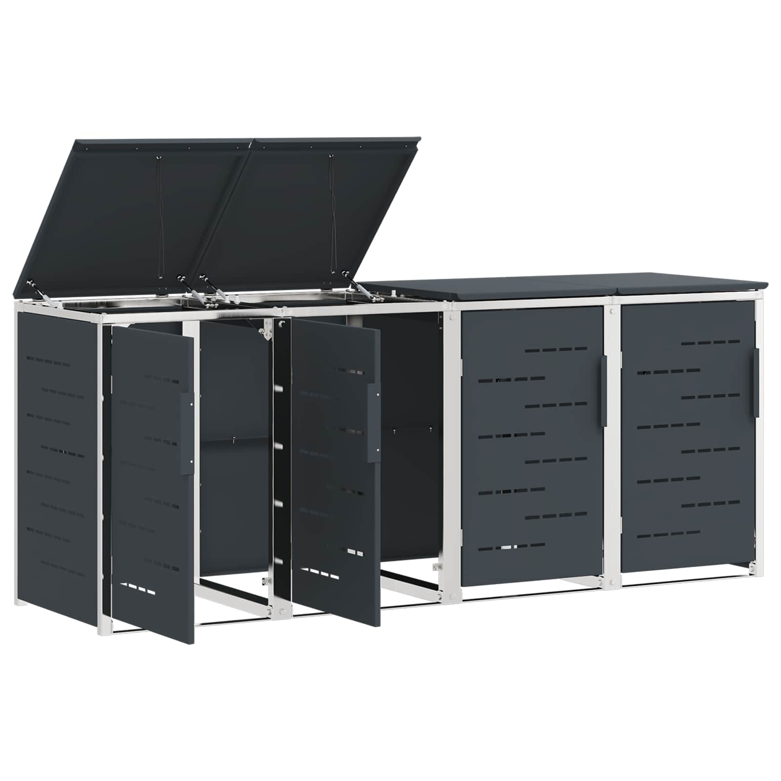 Mülltonnenbox for 4 Bins 240L Edelstahl Anthrazit