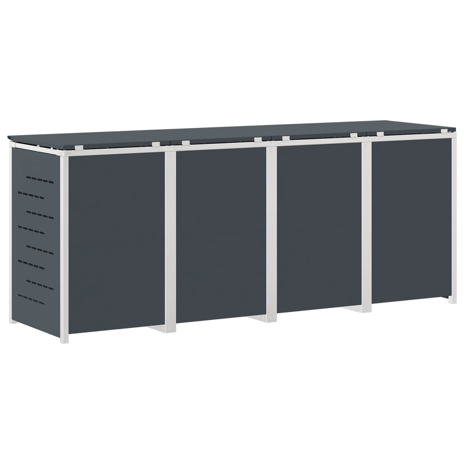 Mülltonnenbox for 4 Bins 240L Edelstahl Anthrazit