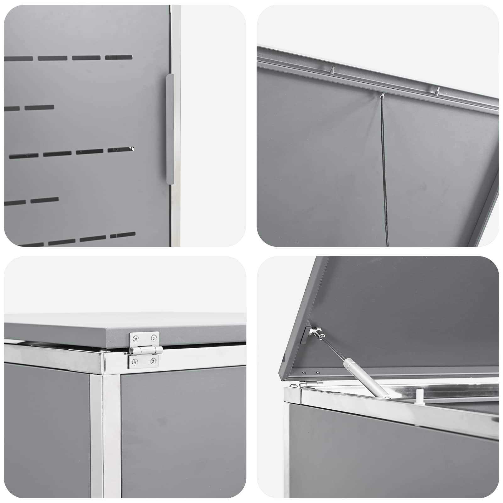 Mülltonnenbox for 2 Bins 240L Edelstahl Grau