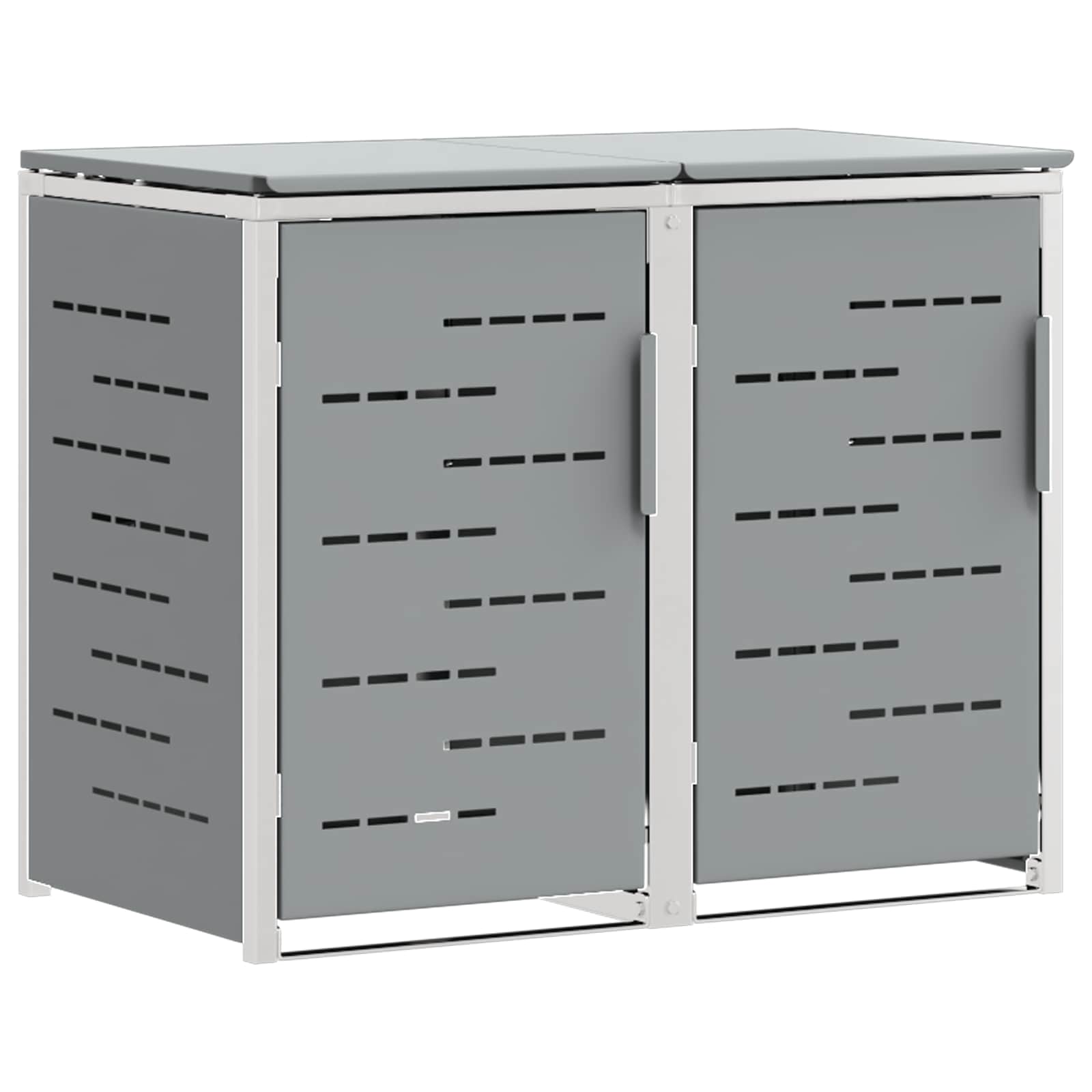 Mülltonnenbox for 2 Bins 240L Edelstahl Grau