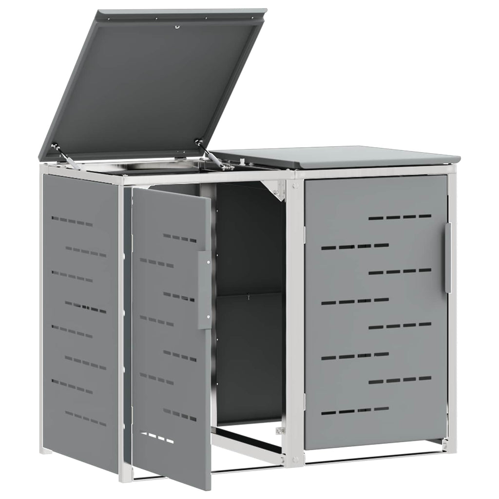 Mülltonnenbox for 2 Bins 240L Edelstahl Grau