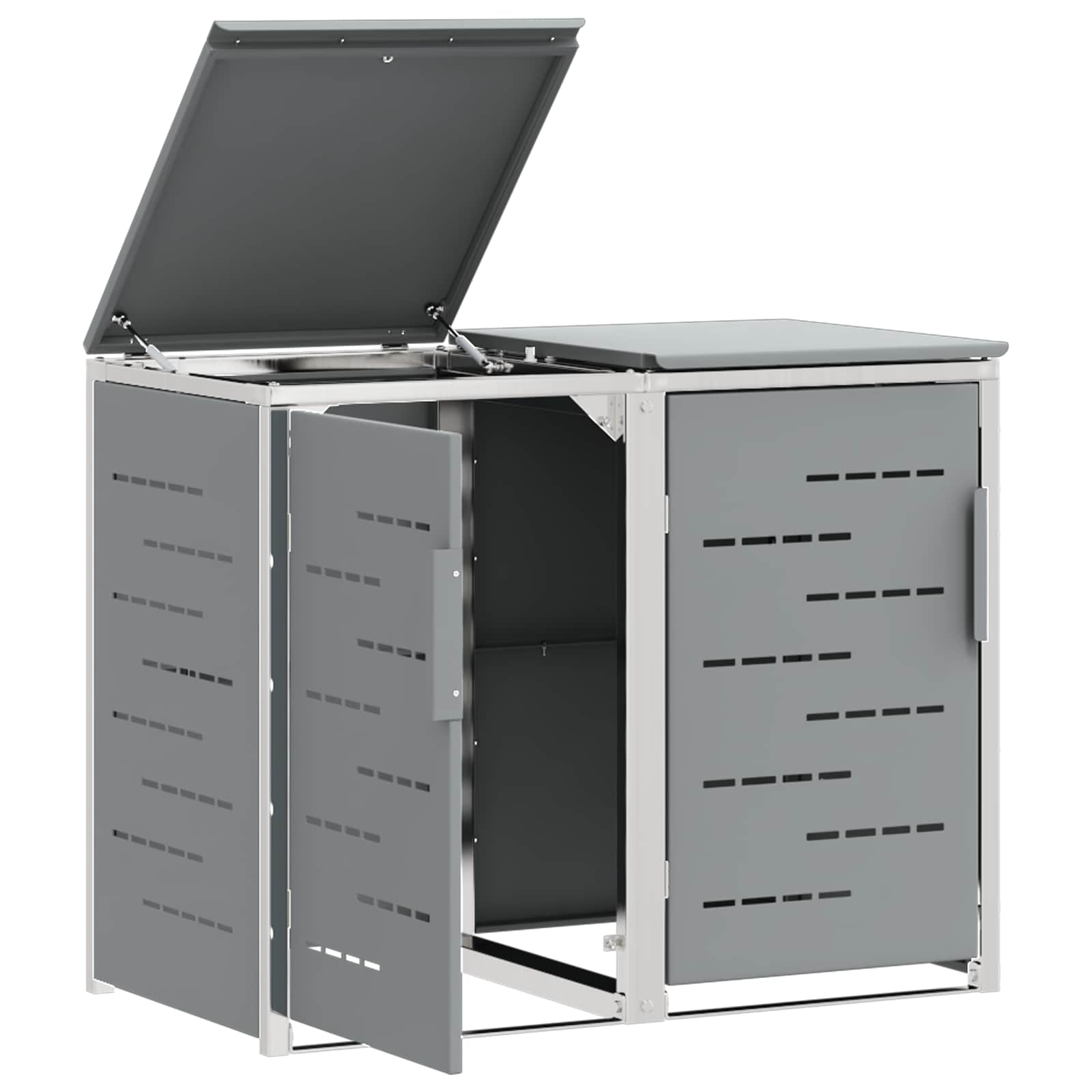 Mülltonnenbox for 2 Bins 240L Edelstahl Grau