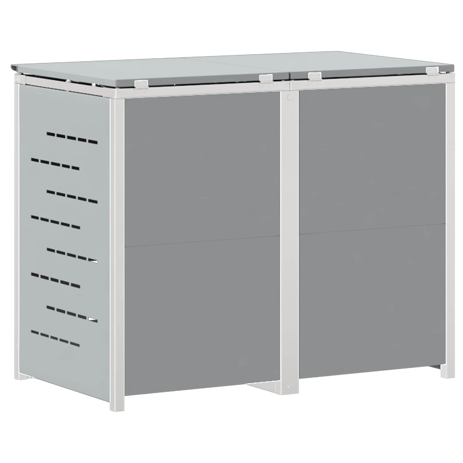 Mülltonnenbox for 2 Bins 240L Edelstahl Grau