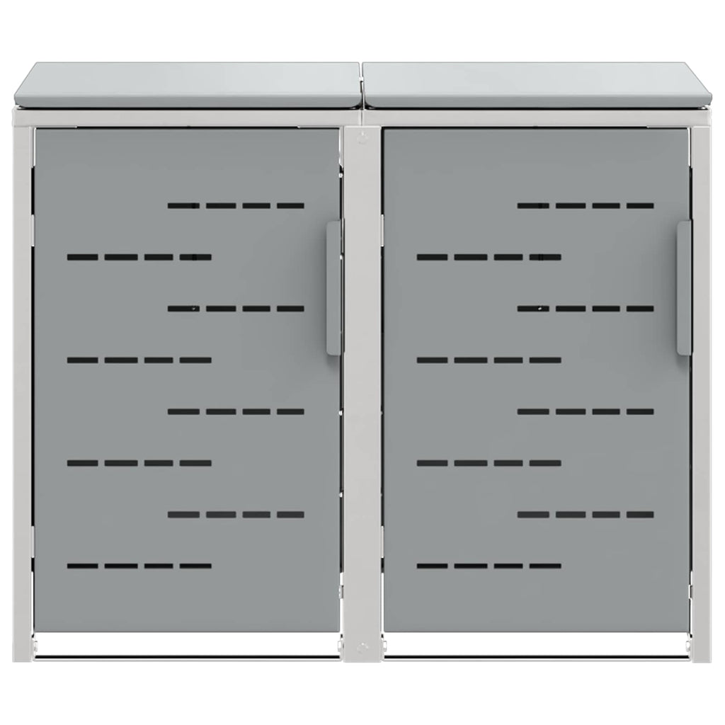 Mülltonnenbox for 2 Bins 240L Edelstahl Grau