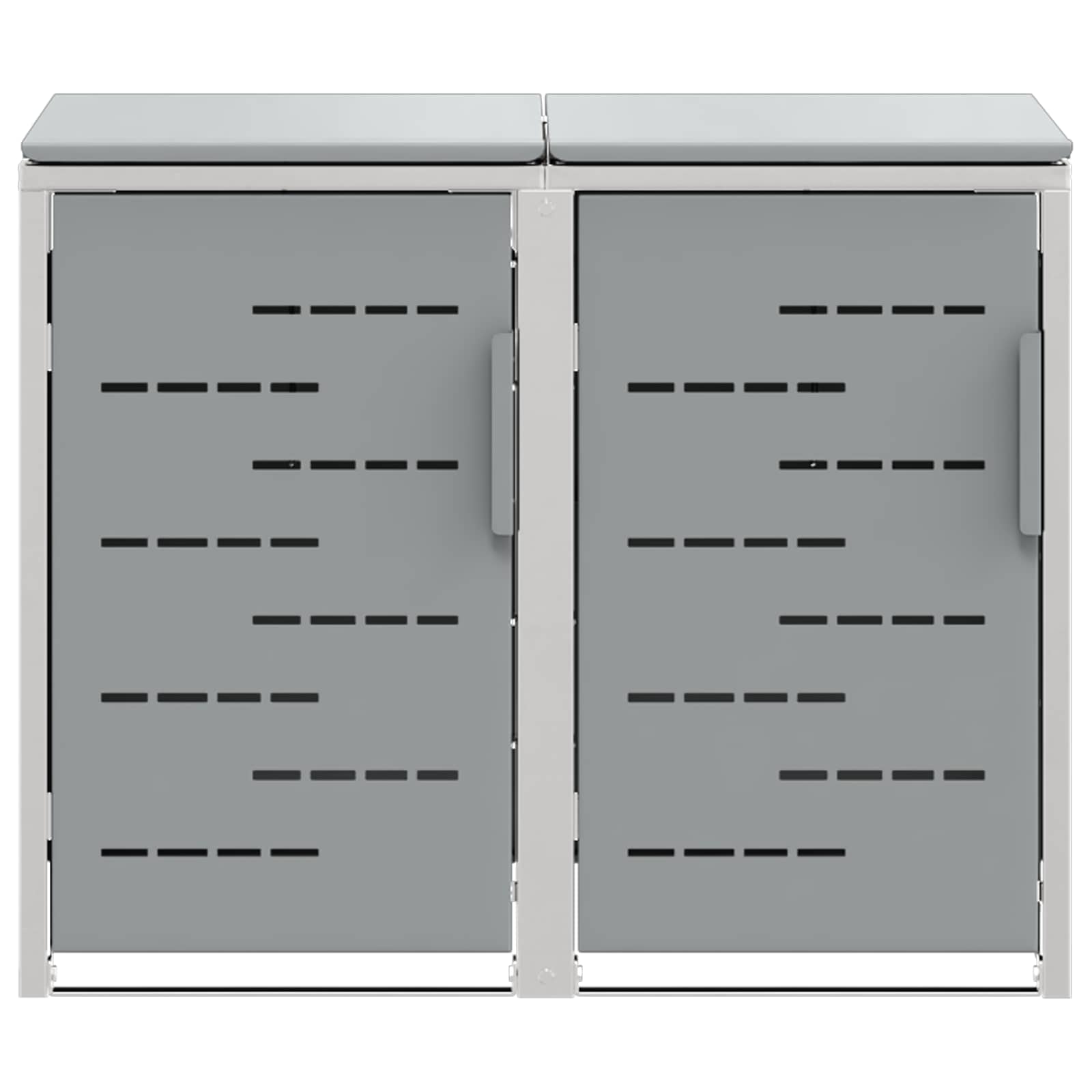 Mülltonnenbox for 2 Bins 240L Edelstahl Grau