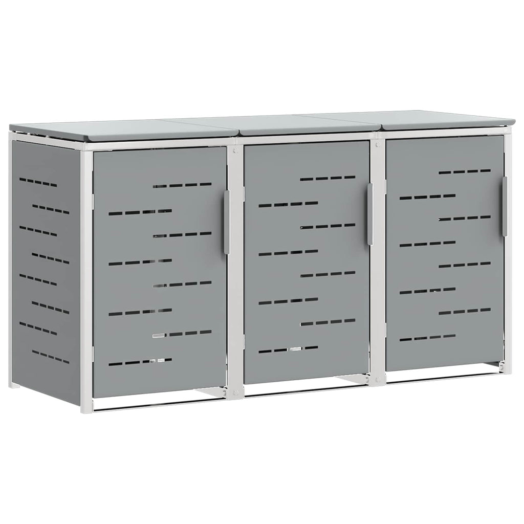 Mülltonnenbox Edelstahl Grau